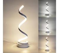 XINYASEE Lampe de table LED Spiral,Lampe de table moderne à 3 températures de couleur,Lampe de chevet,Dimmable,Chambre à coucher Salon Bureau (blanc)