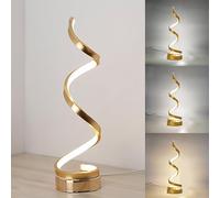 XINYASEE Lampe de table LED Spiral Moderne, 3 Températures de Couleur, Dimmable, Chambre à Coucher, Salon, Bureau (Doré)