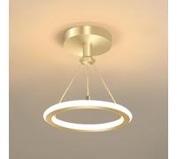 XINYASEE Lampe suspendue LED tricolore avec source lumineuse variable, lampe suspendue simple et moderne pour balcon d'entrée (Or)