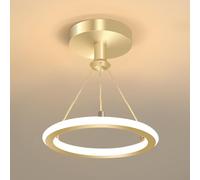 XINYASEE Suspension Acrylique LED Moderne, Lustres en métal,Cercle LED Lampe Suspendue, Dimmable Cercle Réglable Lampes Suspendues pour Salle à Manger Salon (D'or)