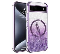 XINYEXIN Coque pour Google Pixel 6a Étui Paillettes Transparente Housse Antichoc Ultra Fine Bling Glitter Case Slim TPU Bumper Back Cover - Violet