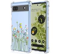 XINYEXIN Coque pour Google Pixel 6a Filles Femme Floral Fleurs Motif Mode Dessin, Housse Étui Transparent Antichoc Ultra-Mince TPU Bumper Case - Flower Bush