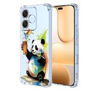 XINYEXIN Coque pour Honor 600 Lite Transparent - Série Colorée de Graffitis d'art Cool, Motif Mignon, Étui TPU Antichoc Ultra-Mince - Panda