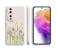 XINYEXIN Coque pour Honor 90 5G, Coque Silicone Souple avec Motif Mignon, Étui Antichoc à Bord Droit - Flowers, White