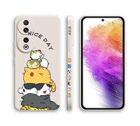 XINYEXIN Coque pour Honor 90 5G, Coque Silicone Souple avec Motif Mignon, Étui Antichoc à Bord Droit - Kitten, White