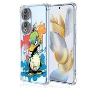 XINYEXIN Coque pour Honor 90 5G Transparent - Série Colorée de Graffitis d'art Cool, Motif Mignon, Étui TPU Antichoc Ultra-Mince - Duck