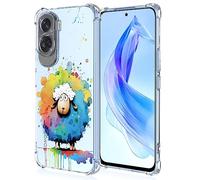 XINYEXIN Coque pour Honor 90 Lite 5G Transparent - Série Colorée de Graffitis d'art Cool, Motif Mignon, Étui TPU Antichoc Ultra-Mince - Sheep