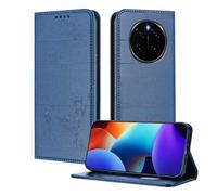 XINYEXIN Coque pour Honor Magic 7 Pro, Étui à Rabat en Cuir PU avec Protection RFID, Fentes Cartes, Portefeuille, Support, Protection Intégrale - Bleu