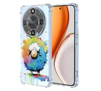 XINYEXIN Coque pour Honor Magic 8 Lite 5G Transparent - Série Colorée de Graffitis d'art Cool, Motif Mignon, Étui TPU Antichoc Ultra-Mince - Sheep