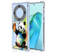 XINYEXIN Coque pour Honor Magic5 Lite/Magic 5 Lite Transparent - Série Colorée de Graffitis d'art Cool, Motif Mignon, Étui TPU Antichoc Ultra-Mince - Panda