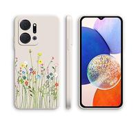 XINYEXIN Coque pour Honor X7a, Coque Silicone Souple avec Motif Mignon, Étui Antichoc à Bord Droit - Flowers, White