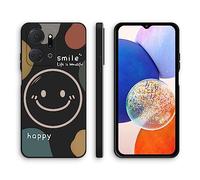 XINYEXIN Coque pour Honor X7a, Coque Silicone Souple avec Motif Mignon, Étui Antichoc à Bord Droit - Smile, Black