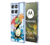 XINYEXIN Coque pour Motorola Edge 70 Transparent - Série Colorée de Graffitis d'art Cool, Motif Mignon, Étui TPU Antichoc Ultra-Mince - Duck