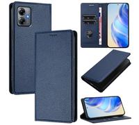 XINYEXIN Coque pour Motorola Moto G54 - Étui Portefeuille en Cuir à Rabat - Porte-Cartes Support Magnétique Housse Folio Flip Case - Bleu foncé
