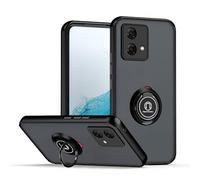 XINYEXIN Coque pour Motorola Moto G84, Etui Téléphone Antichoc avec Anneau de Support, Hard PC et TPU Bumper Mat Translucide Case Cover - Noir