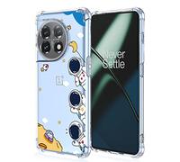 XINYEXIN Coque pour OnePlus 11 Astronaute Espace Motif Mode Dessin, Housse Étui Transparent Antichoc Ultra-Mince, TPU Bumper Case - A11