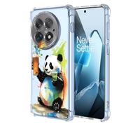 XINYEXIN Coque pour OnePlus 13 Transparent - Série Colorée de Graffitis d'art Cool, Motif Mignon, Étui TPU Antichoc Ultra-Mince - Panda