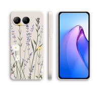 XINYEXIN Coque pour OnePlus Nord 4 5G, Coque Silicone Souple avec Motif Mignon, Étui Antichoc à Bord Droit - Lavender, White