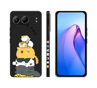XINYEXIN Coque pour OnePlus Nord 4 5G, Coque Silicone Souple avec Motif Mignon, Étui Antichoc à Bord Droit - Kitten, Black