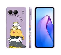 XINYEXIN Coque pour OnePlus Nord 4 5G, Coque Silicone Souple avec Motif Mignon, Étui Antichoc à Bord Droit - Kitten, Purple