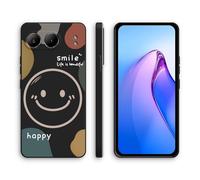 XINYEXIN Coque pour OnePlus Nord 4 5G, Coque Silicone Souple avec Motif Mignon, Étui Antichoc à Bord Droit - Smile, Black