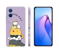 XINYEXIN Coque pour OnePlus Nord CE 4 Lite 5G, Coque Silicone Souple avec Motif Mignon, Étui Antichoc à Bord Droit - Kitten, Purple