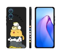 XINYEXIN Coque pour OnePlus Nord CE 4 Lite 5G, Coque Silicone Souple avec Motif Mignon, Étui Antichoc à Bord Droit - Kitten, Black