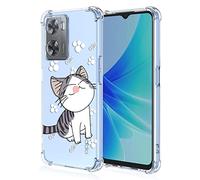 XINYEXIN Coque pour Oppo A57 4G / A57s 4G / OnePlus Nord N20 SE Mignon Dessin Animé Chat Motif Mode Dessin, Housse Étui Transparent Antichoc Ultra-Mince, TPU Bumper Case - Cat
