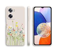 XINYEXIN Coque pour Oppo A57 4G / Oppo A57s 4G / A77 4G, Coque Silicone Souple avec Motif Mignon, Étui Antichoc à Bord Droit - Flowers, White