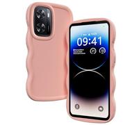 XINYEXIN Coque pour Oppo A57s 4G / A57 4G/5G / A77 5G / N20 SE / N300, Étui Housse Vague Cadre Forme Bouclée Mignon Liquide Silicone Antichoc - Rose