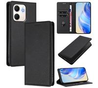 XINYEXIN Coque pour Oppo A5x - Étui Portefeuille en Cuir à Rabat - Porte-Cartes Support Magnétique Housse Folio Flip Case - Le Noir