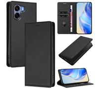 XINYEXIN Coque pour Oppo A6x 4G/5G / Oppo A6 4G/5G /Oppo A6k - Étui Portefeuille en Cuir à Rabat - Porte-Cartes Support Magnétique Housse Folio Flip Case - Le Noir