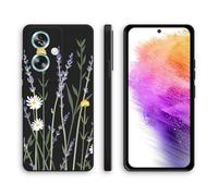 XINYEXIN Coque pour Oppo A79 5G / OnePlus Nord N30 SE, Coque Silicone Souple avec Motif Mignon, Étui Antichoc à Bord Droit - Lavender, Black