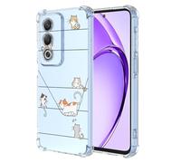 XINYEXIN Coque pour Oppo A80 5G Mignon Dessin Animé Chat Motif Mode Dessin, Housse Étui Transparent Antichoc Ultra-Mince, TPU Bumper Case - Kitten