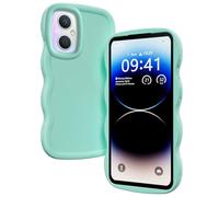 XINYEXIN Coque pour Oppo A96 / Oppo A76 / Oppo A36 / Realme 9i 4G, Étui Housse Vague Cadre Forme Bouclée Mignon Liquide Silicone Antichoc - Vert