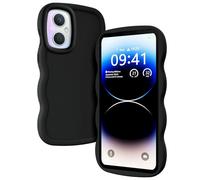 XINYEXIN Coque pour Oppo A96 / Oppo A76 / Oppo A36 / Realme 9i 4G, Étui Housse Vague Cadre Forme Bouclée Mignon Liquide Silicone Antichoc - Le Noir