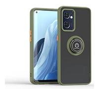 XINYEXIN Coque pour Oppo Find X5 Lite Oppo Reno7 5G 6.43", Etui Téléphone Antichoc avec Anneau de Support, Hard PC et TPU Bumper Mat Translucide Case Cover - Armée Verte