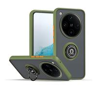 XINYEXIN Coque pour Oppo Find X8 Pro, Etui Téléphone Antichoc avec Anneau de Support, Hard PC et TPU Bumper Mat Translucide Case Cover - Armée Verte