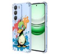 XINYEXIN Coque pour Realme 14x 5G Transparent - Série Colorée de Graffitis d'art Cool, Motif Mignon, Étui TPU Antichoc Ultra-Mince - Duck
