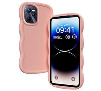 XINYEXIN Coque pour Realme C35, Étui Housse Vague Cadre Forme Bouclée Mignon Liquide Silicone Antichoc - Rose