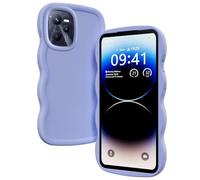 XINYEXIN Coque pour Realme C35, Étui Housse Vague Cadre Forme Bouclée Mignon Liquide Silicone Antichoc - Violet