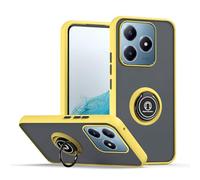 XINYEXIN Coque pour Realme C63 / C61 / Realme Note 60, Etui Téléphone Antichoc avec Anneau de Support, Hard PC et TPU Bumper Mat Translucide Case Cover - Jaune