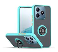 XINYEXIN Coque pour Realme C63 / C61 / Realme Note 60, Etui Téléphone Antichoc avec Anneau de Support, Hard PC et TPU Bumper Mat Translucide Case Cover - Bleu Ciel