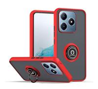 XINYEXIN Coque pour Realme C63 / C61 / Realme Note 60, Etui Téléphone Antichoc avec Anneau de Support, Hard PC et TPU Bumper Mat Translucide Case Cover - Rouge