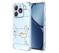 XINYEXIN Coque pour Realme C63 / C61 / Realme Note 60 Mignon Dessin Animé Chat Motif Mode Dessin, Housse Étui Transparent Antichoc Ultra-Mince, TPU Bumper Case - Kitten
