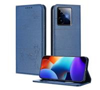 XINYEXIN Coque pour Realme GT 7 / Realme GT 7T, Étui à Rabat en Cuir PU avec Protection RFID, Fentes Cartes, Portefeuille, Support, Protection Intégrale - Bleu