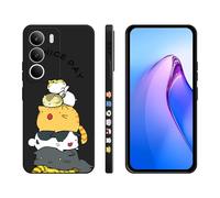 XINYEXIN Coque pour Realme P3 Lite/Realme C71 4G avec Motif Mignon, Étui Silicone Souple Antichoc - Kitten, Black