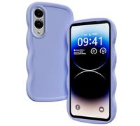 XINYEXIN Coque pour Samsung Galaxy A07, Étui Housse Vague Cadre Forme Bouclée Mignon Liquide Silicone Antichoc - Violet