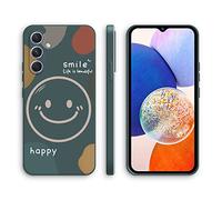 XINYEXIN Coque pour Samsung Galaxy A14 4G/5G, Coque Silicone Souple avec Motif Mignon, Étui Antichoc à Bord Droit - Smile, Green