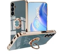 XINYEXIN Coque pour Samsung Galaxy A36 5G avec Anneau Support Rotatif à 360 Degrés, Souple TPU Silicone Case Antichoc Housse Bague Étui - Gris